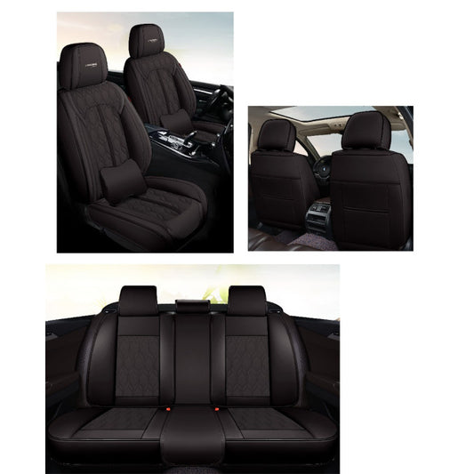 Huse auto premium 5 locuri Carguard Deluxe piele ecologică perforată - negru