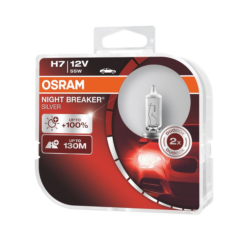 Bec halogen H7 12V 55W Osram NightBreaker Silver, +100% Light