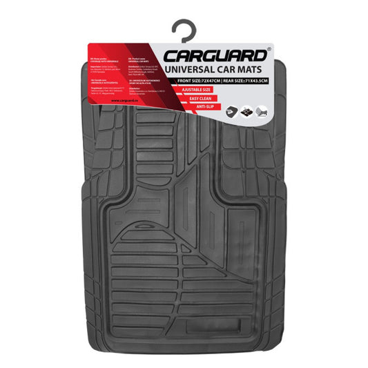 Covorase auto universale ajustabile groase și aderente Carguard – 72 x 47 cm / 71 x 43,5 cm PVC – negru